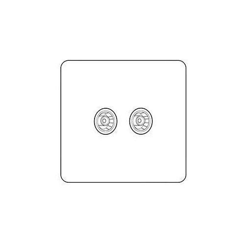 Primed White Flat Square Plate QPW-TV/FM Diplexed by Heritage Brass By M-Marcus