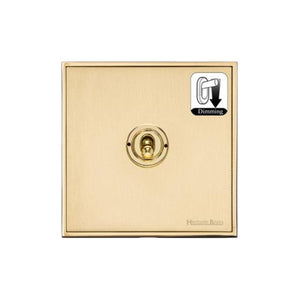 Executive Range Satin Brass with Polished Brass Switches & Sockets, EX14 - 1 Gang Dimming Toggle Switch by Heritage Brass By M-Marcus