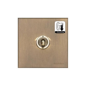 Windsor Range Antique Brass Switches & Sockets, WN91 - 1 Gang Dimming Toggle Switch by Heritage Brass By M-Marcus
