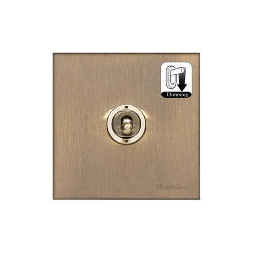 Windsor Range Antique Brass Switches & Sockets, WN91 - 1 Gang Dimming Toggle Switch by Heritage Brass By M-Marcus