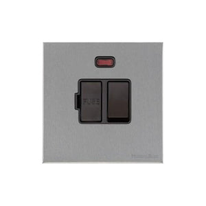 Windsor Range Satin Chrome Silk Switches & Sockets, WN35 - Switched Spur with Neon (13 Amp) by Heritage Brass By M-Marcus