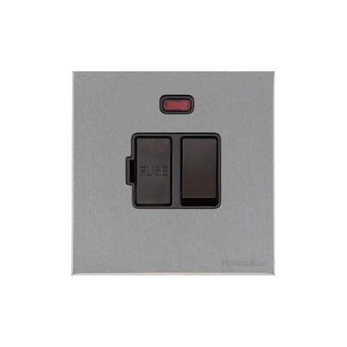 Windsor Range Satin Chrome Silk Switches & Sockets, WN35 - Switched Spur with Neon (13 Amp) by Heritage Brass By M-Marcus