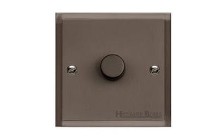 Elite Stepped Plate Range Matt Bronze Switches & Sockets, S09 - 1 Gang Dimmer 250 watts (Compatible with halogen/ incandescent bulbs) by Heritage Brass By M-Marcus