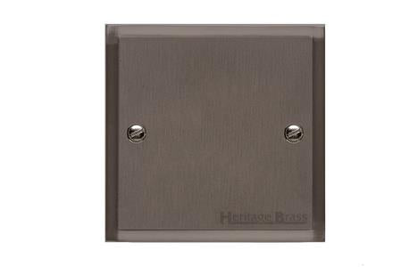 Elite Stepped Plate Range Matt Bronze Switches & Sockets, S09 - Single Blank Plate by Heritage Brass By M-Marcus