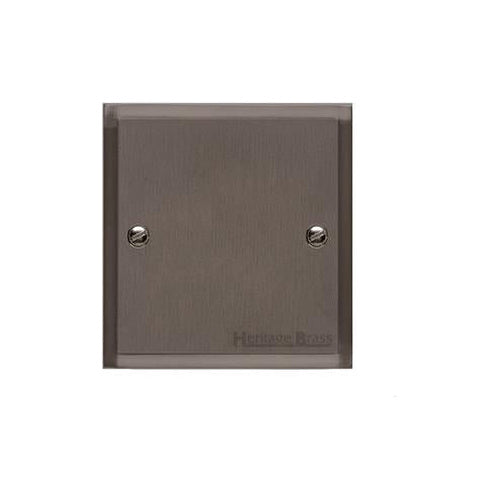 Elite Stepped Plate Range Matt Bronze Switches & Sockets, S09 - Single Blank Plate by Heritage Brass By M-Marcus