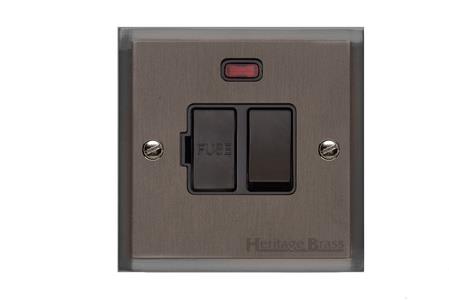 Elite Stepped Plate Range Matt Bronze Switches & Sockets, S09 - Switched Spur with Neon (13 Amp) by Heritage Brass By M-Marcus