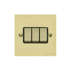 Richmond Elite Range Satin Brass Switches & Sockets, LP44 - 3 Gang Rocker Switch by Heritage Brass By M-Marcus