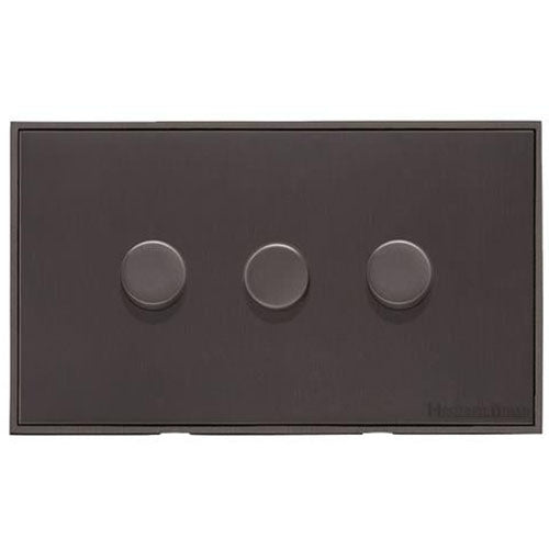 Executive Range-Matt Bronze-3 Gang Trailing Edge Dimmer