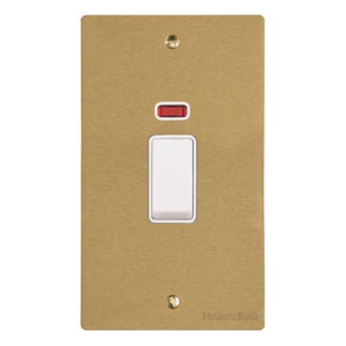 Elite Flat Plate Range Satin Brass, T04 - 45A DP Cooker Switch with Neon (tall plate)