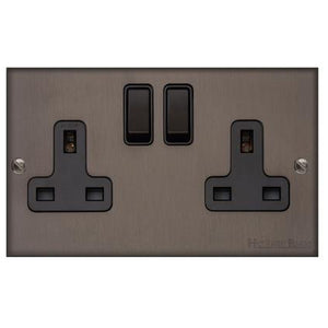 Richmond Elite Range Matt Bronze Switches & Sockets, LP9 - Double Socket (13 Amp) by Heritage Brass By M-Marcus