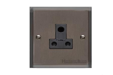 Elite Stepped Plate Range Matt Bronze Switches & Sockets, S09 - 5 Amp 3 Round Pin Socket by Heritage Brass By M-Marcus