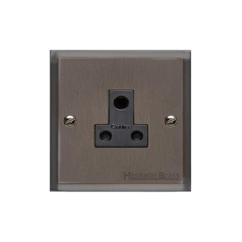 Elite Stepped Plate Range Matt Bronze Switches & Sockets, S09 - 5 Amp 3 Round Pin Socket by Heritage Brass By M-Marcus