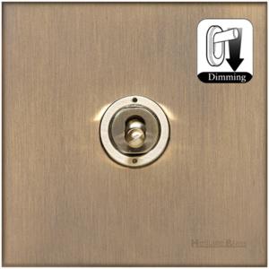 Winchester Range Antique Brass Switches & Sockets, W91 - 1 Gang Dimming Toggle Switch by Heritage Brass By M-Marcus