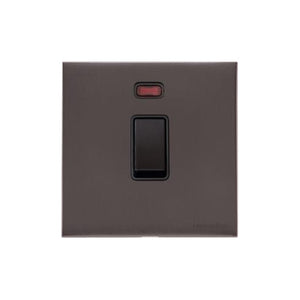 Windsor Range Matt Bronze Switches & Sockets, WN9 - 20A Double Pole Switch with Neon by Heritage Brass By M-Marcus