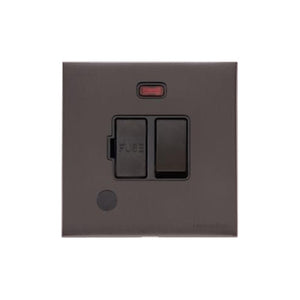 Windsor Range Matt Bronze Switches & Sockets, WN9 - Switched Spur with Neon + Cord (13 Amp) by Heritage Brass By M-Marcus