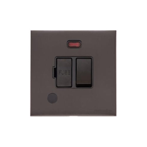 Windsor Range Matt Bronze Switches & Sockets, WN9 - Switched Spur with Neon + Cord (13 Amp) by Heritage Brass By M-Marcus