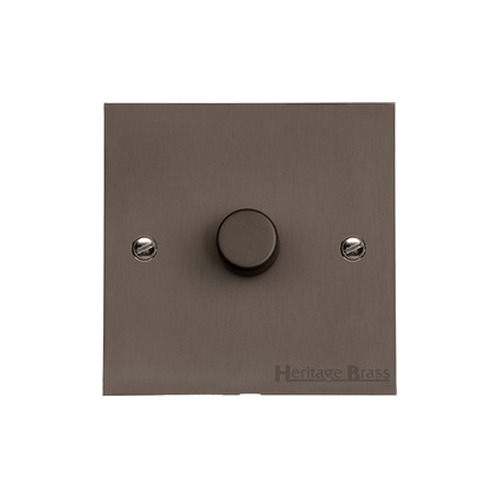 Heritage Brass Stylist Bronze Flat Plate - Square Edge - 1 Gang TED Dimmer (Compatible with LED Lamps) - Type QL9 by Heritage Brass By M-Marcus