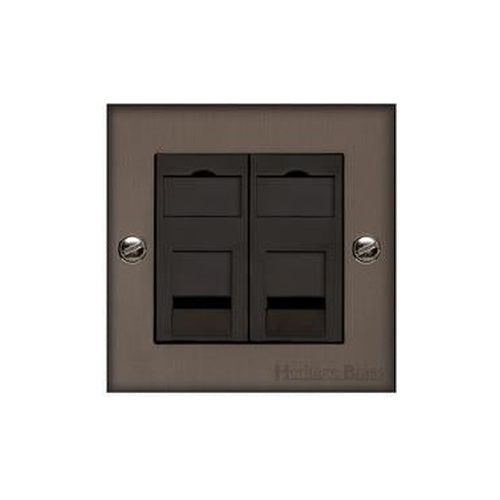 Richmond Elite Range Matt Bronze Switches & Sockets, LP9 - 2 Gang Secondary Line Socket by Heritage Brass By M-Marcus