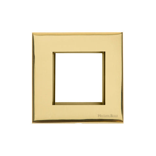 Windsor Range Polished Brass Switches & Sockets, WN1 - 2 Module Euro Plate by Heritage Brass By M-Marcus