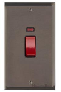 Elite Stepped Plate Range Matt Bronze Switches & Sockets, S09 - 45A DP Cooker Switch with Neon (tall plate) by Heritage Brass By M-Marcus
