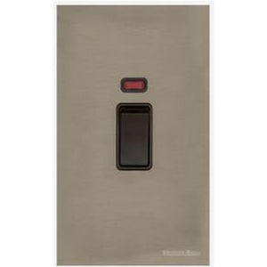 Windsor Range Aged Pewter Switches & Sockets, WAP - 45A DP Cooker Switch with Neon (tall plate) by Heritage Brass By M-Marcus