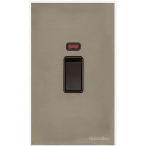 Windsor Range Aged Pewter Switches & Sockets, WAP - 45A DP Cooker Switch with Neon (tall plate) by Heritage Brass By M-Marcus