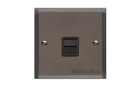Elite Stepped Plate Range Matt Bronze Switches & Sockets, S09 - 1 Gang Secondary Line Socket by Heritage Brass By M-Marcus