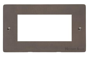 Heritage Brass Stylist Bronze Flat Plate - Round Edge - 4 Module Euro Plate