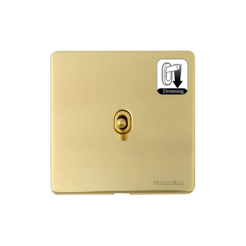 Studio Range Polished Brass Switches & Sockets, Y01 - 1 Gang Dimming Stockholm Toggle by Heritage Brass By M-Marcus