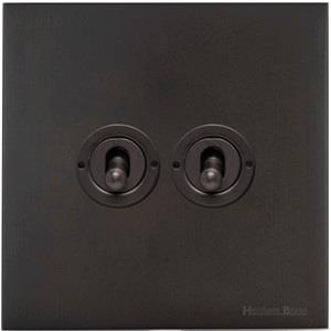 Windsor Range Dark Antique Bronze Switches & Sockets WN95 - 2 Gang Toggle Switch by Heritage Brass By M-Marcus