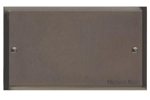 Elite Stepped Plate Range Matt Bronze Switches & Sockets, S09 - Double Blank Plate by Heritage Brass By M-Marcus