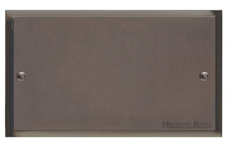 Elite Stepped Plate Range Matt Bronze Switches & Sockets, S09 - Double Blank Plate by Heritage Brass By M-Marcus