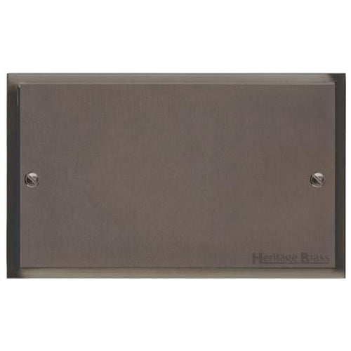 Elite Stepped Plate Range Matt Bronze Switches & Sockets, S09 - Double Blank Plate by Heritage Brass By M-Marcus