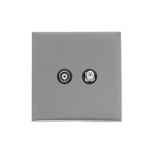 Windsor Range Satin Chrome Silk Switches & Sockets, WN35 - TV/Satellite Socket by Heritage Brass By M-Marcus
