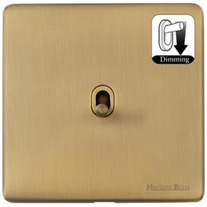 Studio Range Antique Brass Switches & Sockets, Y91 - 1 Gang Dimming Stockholm Toggle by Heritage Brass By M-Marcus