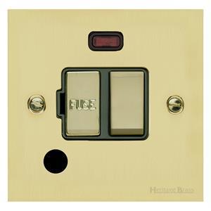 Richmond Elite Range Satin Brass Switches & Sockets, LP44 - Switched Spur with Neon + Cord (13 Amp) by Heritage Brass By M-Marcus