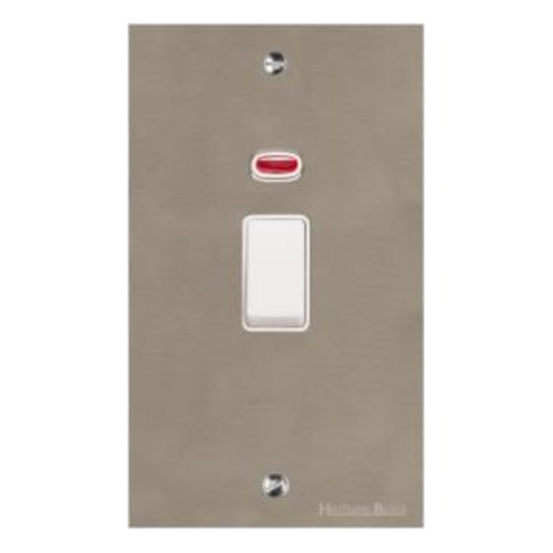 Victorian Elite Range Satin Nickel, R05 - 45A DP Cooker Switch with Neon (tall plate)