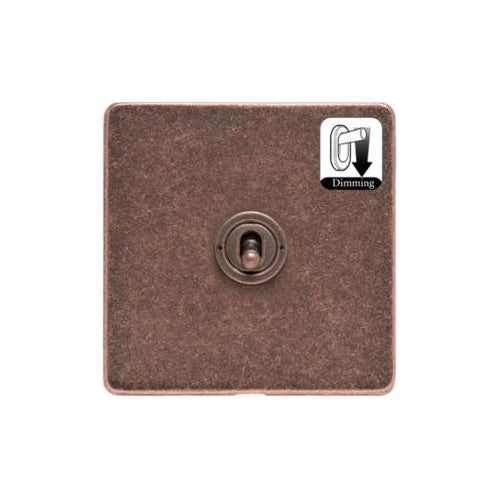Vintage Range Rustic Copper Switches & Sockets, XRC - 1 Gang Dimming Toggle Switch by Heritage Brass By M-Marcus