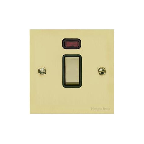Richmond Elite Range Satin Brass Switches & Sockets, LP44 - 20A Double Pole Switch with Neon by Heritage Brass By M-Marcus