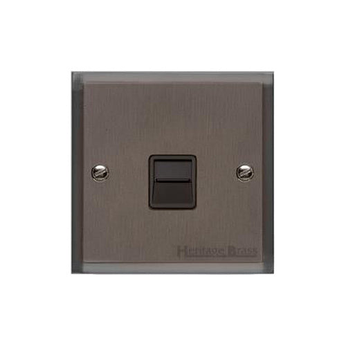 Elite Stepped Plate Range Matt Bronze Switches & Sockets, S09 - 1 Gang Master Line Socket by Heritage Brass By M-Marcus