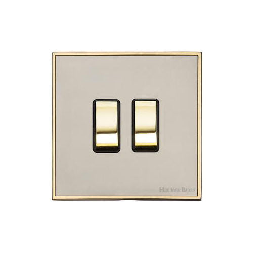 Executive Range-Satin Nickel-2 Gang Switch (10 Amp)
