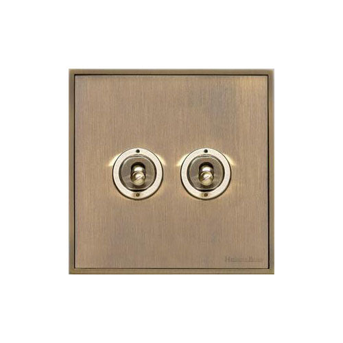 Executive Range-Antique Brass-2 Gang Dolly Switch