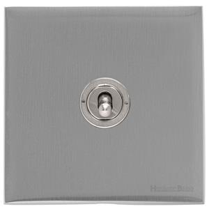 Windsor Range Satin Chrome Silk Switches & Sockets, WN35 - 1 Gang Dimming Toggle Switch by Heritage Brass By M-Marcus