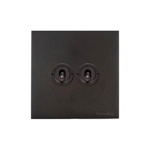 Windsor Range Dark Antique Bronze Switches & Sockets WN95 - 2 Gang Toggle Switch by Heritage Brass By M-Marcus