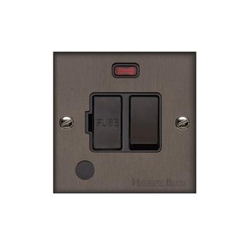 Richmond Elite Range Matt Bronze Switches & Sockets, LP9 - Switched Spur with Neon + Cord (13 Amp) by Heritage Brass By M-Marcus