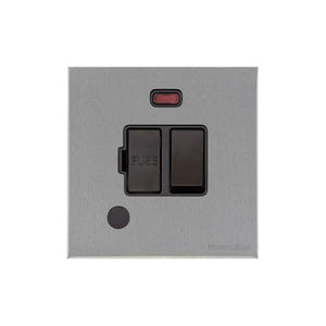 Windsor Range Satin Chrome Silk Switches & Sockets, WN35 - Switched Spur with Neon + Cord (13 Amp) by Heritage Brass By M-Marcus