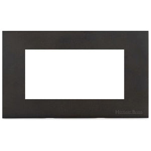 Windsor Range Dark Antique Bronze Switches & Sockets WN95 - 4 Module Euro Plate by Heritage Brass By M-Marcus