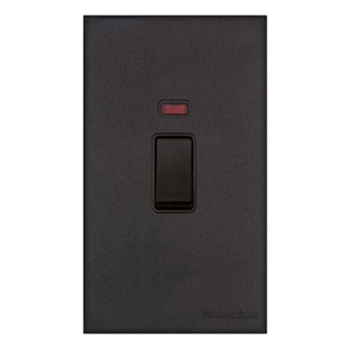 Windsor Range Matt Black, WBK - 45A DP Cooker Switch with Neon (tall plate)