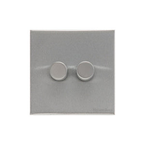 Windsor Range Satin Chrome Silk Switches & Sockets, WN35 - 2 Gang TED Dimmer (Compatible with LED Lamps) by Heritage Brass By M-Marcus