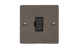 Heritage Brass Stylist Bronze Flat Plate - Round Edge - Unswitched Spur (13 Amp)